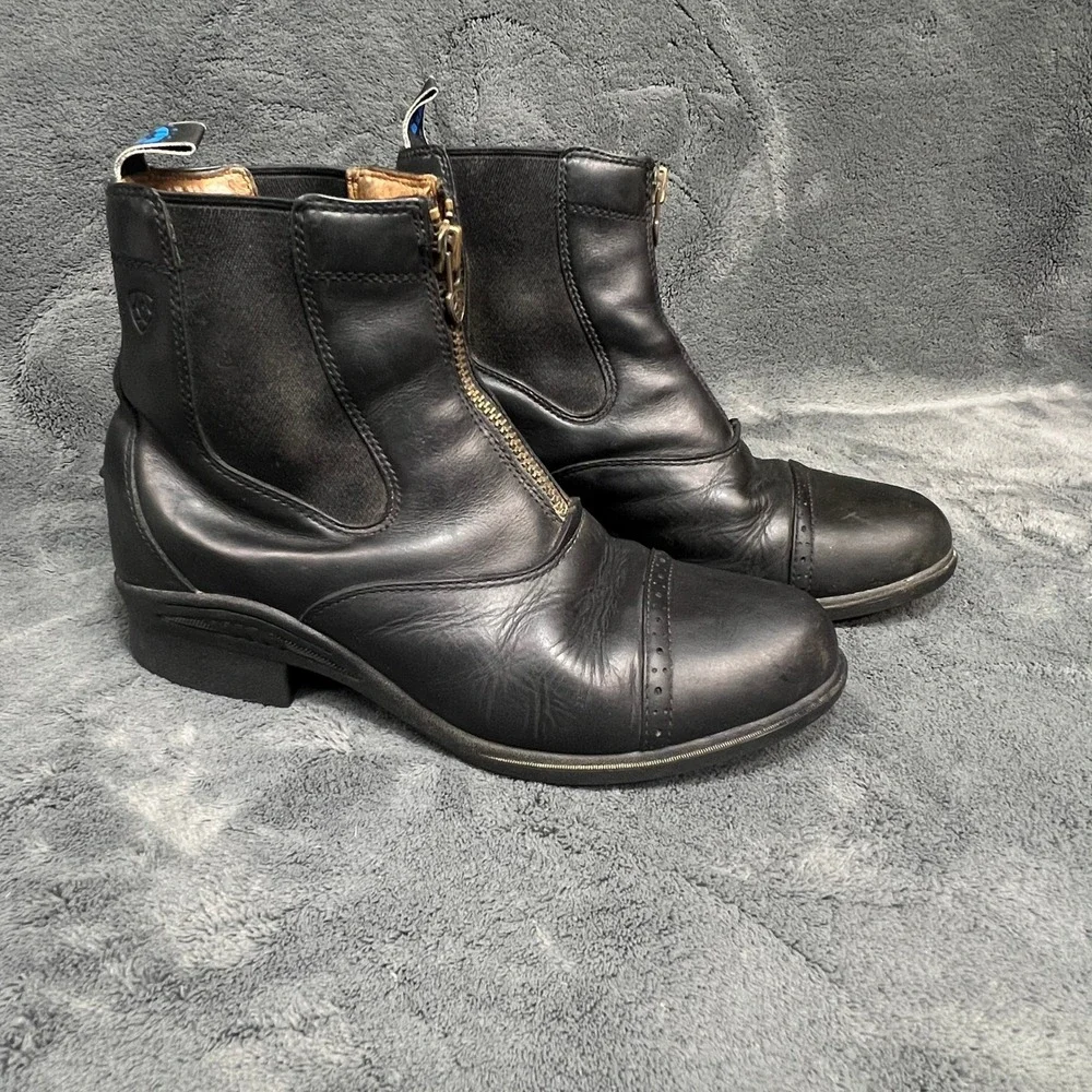 Ariat Cobalt VX Black Leather Front Zip Paddock Riding Boots Womens 9.5B